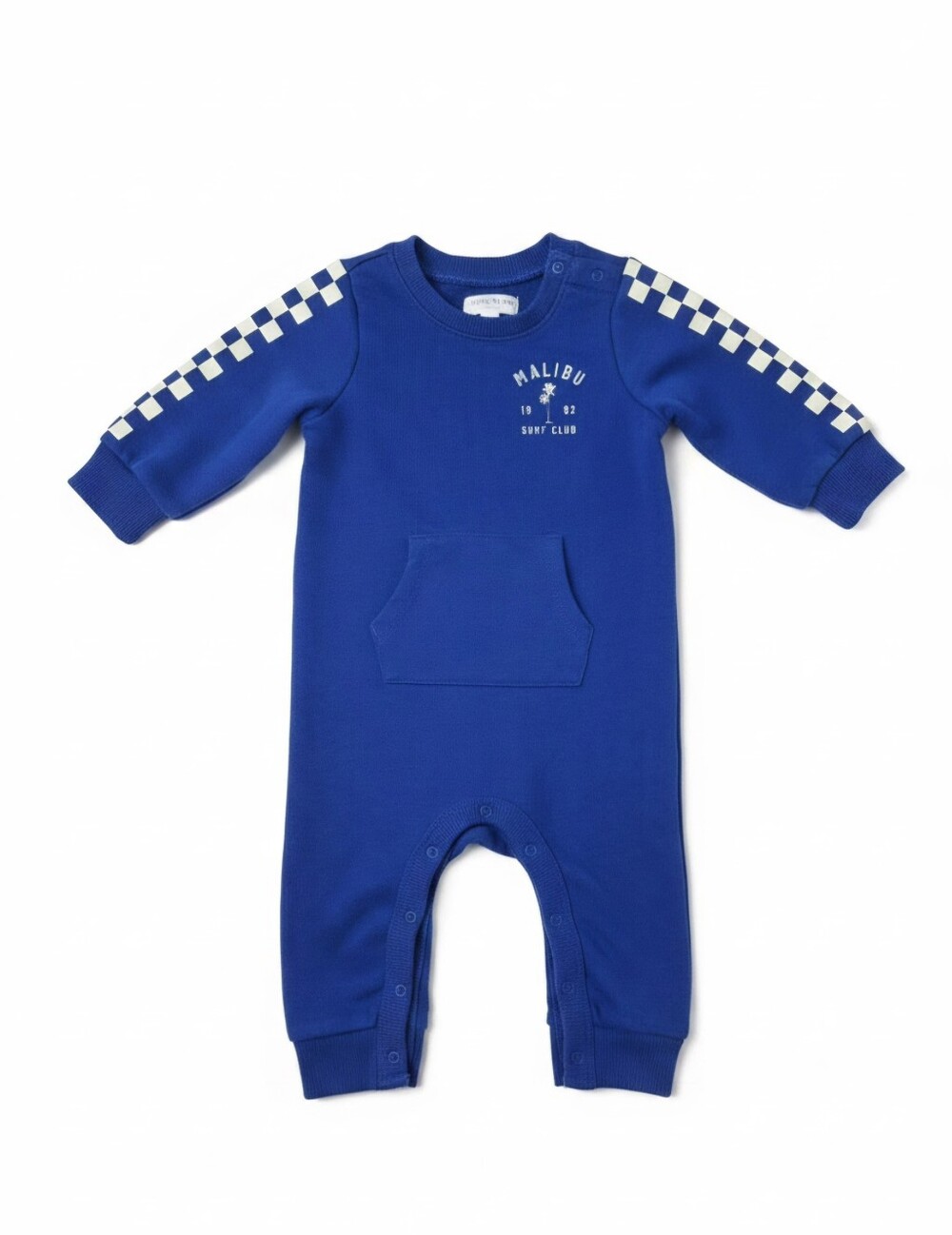 Grayson Little Baby 9M Royal Blue Malibu Surf Club Checkerboard Romper One-Piece